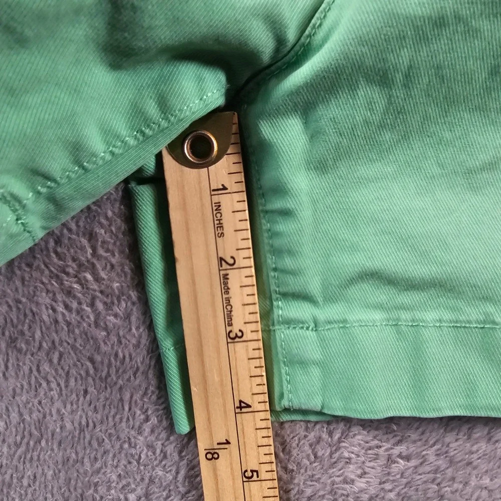 Gap HR Pleated Khaki Shorts Mineral Green 0 Petite 0P Stretch Waistband